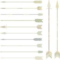 12 arrows different elements for decoration vector