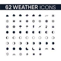 62 Weather Icons Set. Weather Icons Pack. Collection of Icons. Editable vector stroke.