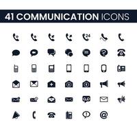 Conjunto de 41 iconos de comunicación. paquete de iconos de comunicación. colección de iconos. trazo vectorial editable. vector