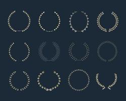 diferentes elementos de laureles escritos a mano. signos y símbolos de laureles escritos a mano. vector