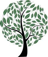 Big Green Creative Tree with Leaves vector