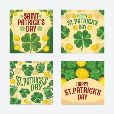 St. Patrick's Day Coins and Clover Social Media Posts