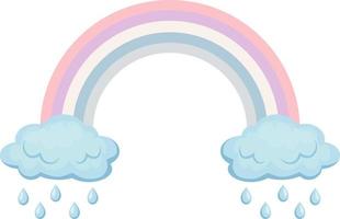 A rainbow starting from the clouds. vector