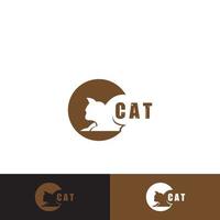 cat logo and vector template