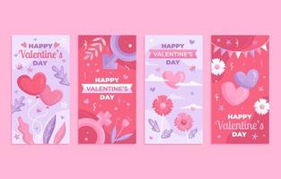 conjunto de tarjetas del día de san valentín vector