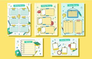 Various Handrawn School Journal vector