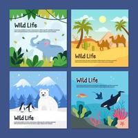 Wildlife Animal in Different Habitats vector