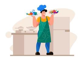 Balance Diet Cooking vector