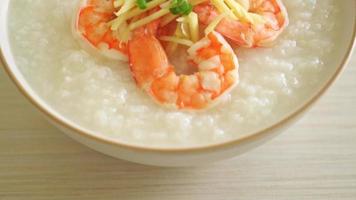 Congee with shrimps and fresh ginger video