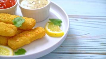 fried fish finger stick or French fried fish with sauce
