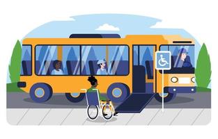 transporte en autobús para discapacitados vector
