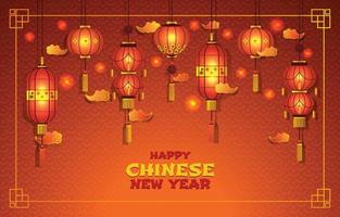 Chinese New Year Lantern Background vector