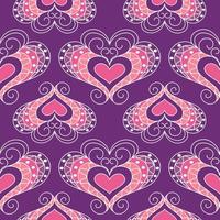 Seamless texture with lacy hearts. Love seamless pattern background. Valentine's day vector pattern.