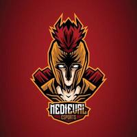 Esport mascot of medieval roman warrior head vector