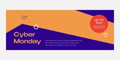 Cyber monday creative banner template, suitable for marketing tool and content media social vector