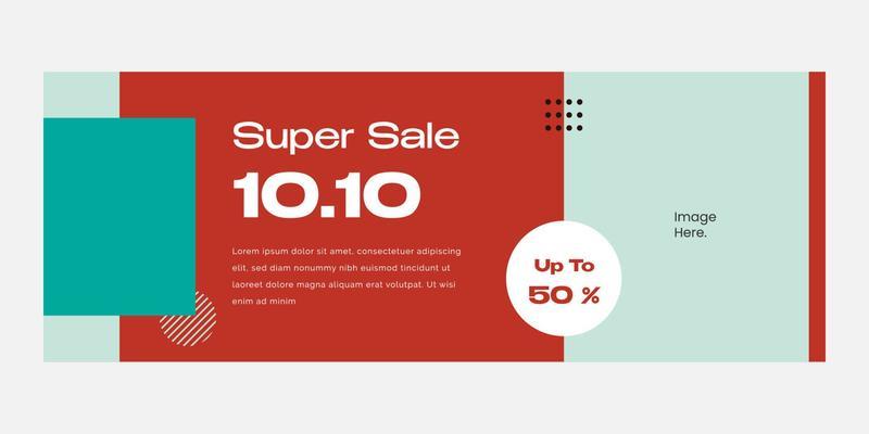 Super sale 10.10 creative banner template, suitable for marketing tool and content media social