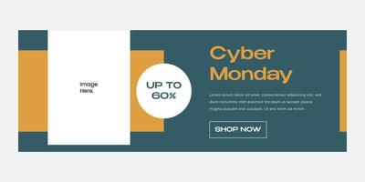 Classic cyber monday creative banner template, suitable for marketing tool and content media social vector