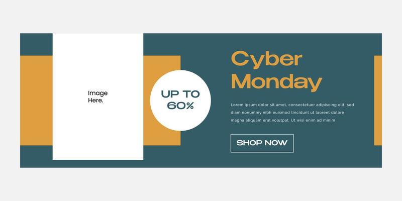 Classic cyber monday creative banner template, suitable for marketing tool and content media social