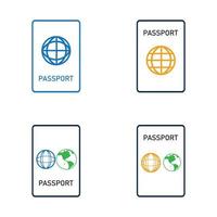 icono de vector de pasaporte internacional - viaje, embarque, aeropuerto, ilustración de vector de documento