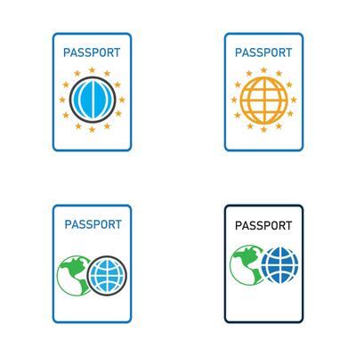 international passport vector Icon - Travel, Boarding, Airport, Document Vector illustration