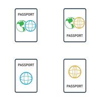 icono de vector de pasaporte internacional - viaje, embarque, aeropuerto, ilustración de vector de documento