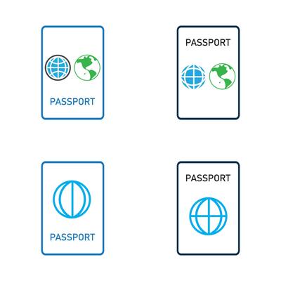 international passport vector Icon - Travel, Boarding, Airport, Document Vector illustration