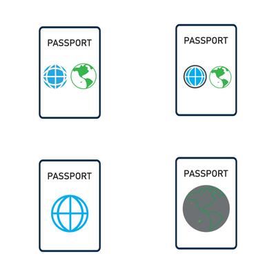 international passport vector Icon - Travel, Boarding, Airport, Document Vector illustration