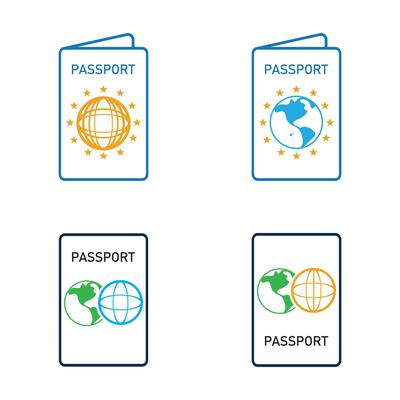 international passport vector Icon - Travel, Boarding, Airport, Document Vector illustration