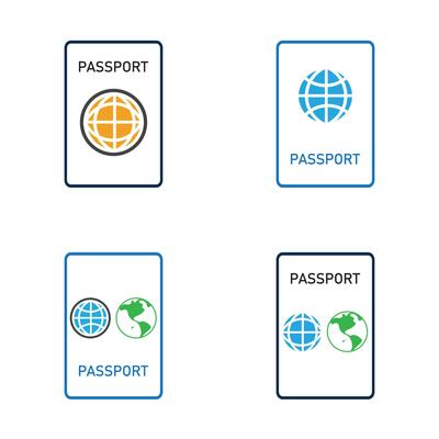 international passport vector Icon - Travel, Boarding, Airport, Document Vector illustration