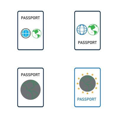 international passport vector Icon - Travel, Boarding, Airport, Document Vector illustration