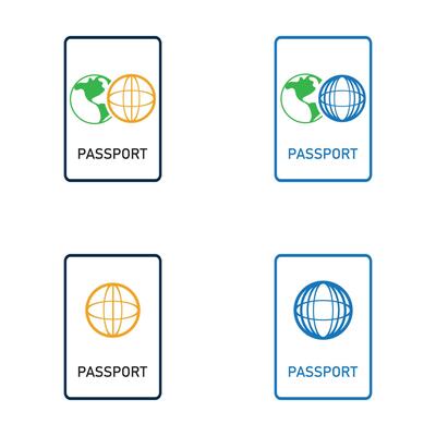 international passport vector Icon - Travel, Boarding, Airport, Document Vector illustration