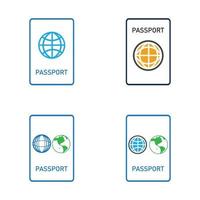 icono de vector de pasaporte internacional - viaje, embarque, aeropuerto, ilustración de vector de documento