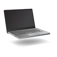 Laptop with blank screen black color isolated on white background. high detailed. vector illustration.