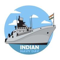 Indian navy day poster, banner. Indian national celebration vector