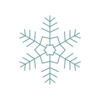 Blue snowflake. Icon logo design. Ice crystal winter symbol. Template for winter design. vector