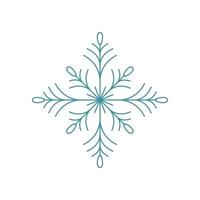 Blue snowflake. Icon logo design. Ice crystal winter symbol. Template for winter design. vector