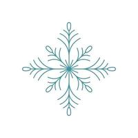 Blue snowflake. Icon logo design. Ice crystal winter symbol. Template for winter design. vector