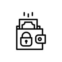 secure payment line style icon vector