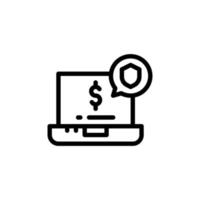 secure payment line style icon vector