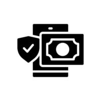 secure payment solid style icon vector