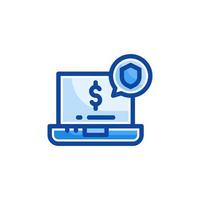 secure payment filled line style icon vector