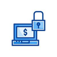 secure payment filled line style icon vector