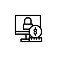 secure payment line style icon vector