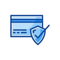 secure payment filled line style icon vector