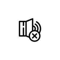 no sound line style icon vector