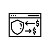 secure payment line style icon vector