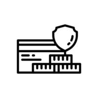 secure payment line style icon vector