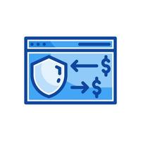 secure payment filled line style icon vector