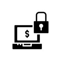 secure payment solid style icon vector