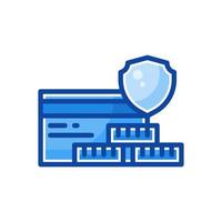 secure payment filled line style icon vector